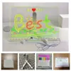 Pizarra blanca borrable, tablero de escritura luminoso, cartelera LED de escritorio, tablero de dibujo, pizarra pequeña de puesto de mercado nocturno, tablero fluorescente