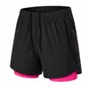 Pantalones Cortos de Correr Doble Capa Personalizados para Hombre Entrenamiento de Maratón Deportivos Secado Rápido Finos Transpirables Forro de Secado Rápido Tres Cuartos