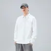 Ropa de Hombre Shanggu 2026 Sudadera tipo Polo de Manga Larga con Cuello para Hombre Estilo Coreano Holgada Moderna Casual Superior