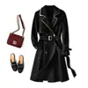 Trench coat de alta qualidade estilo britânico para mulheres, novo casaco fino de comprimento médio para primavera e outono de 2026 para o início do outono, roupas femininas da moda