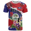 Camiseta de Futebol Moda Bandeira de Belize Tendência Verão Manga Curta Emblema Nacional Impressão 3D Camiseta Esportiva Solta Respirável Fitness