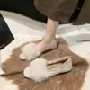 Zapatos de Hada Peludos para Mujer, Zapatos de Invierno para Mujer, Nuevos Pisos Planos Antideslizantes, Zapatos de Terciopelo, Zapatos de Algodón Modernos, Negros y Versátiles