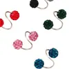 Pendientes Espirales de Acero Inoxidable con Forma de S, Bolas de Diamante Completo de Arcilla Cerámica, Diseño de Nicho, Pendientes de Lujo de Alta Gama, Tachuelas para Cartílago Auricular Fabricante
