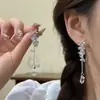 Pendientes de Borla de Cristal Azul Frescos y Refrescantes Estilo Francés Únicos y Hermosos Súper de Hada para Mujer