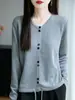 Cárdigan de Punto con Cuello Redondo para Mujer Transfronterizo 2026, Nuevo Suéter de Lana de Punto Fino Otoño/Invierno, Abrigo Delgado con Cordón