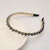 Nueva Diadema de Cristal Barroco Europeo y Americano Versión Pequeña Diadema de Borde Delgado de Esponja Versión Coreana Pedrería Cuentas Accesorios para el Cabello para Mujer