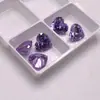 Pedra Solta Azul Zircônia em Formato de Coração, Face Azul para Anel, Anel, Brincos, Acessórios de Joias com Pedra CZ, DIY