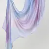 Lenço longo versátil de seda com estampa digital aquarela Bali, mais vendido na primavera e no outono, xale fino e lenço de cabeça da moda