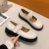 Novos Mocassins Femininos Primavera/Outono 2026 com Laço Bico Redondo Versátil Estilo Academia Velcro Retro Sapatos Mary Jane