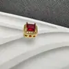 Caja Mágica de Cristal para Pulsera DIY, Cuentas Sueltas Cuadradas de Zircón Diamante Rojo Inlay Color 14k, Separador 10mm
