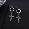 Pendiente de Clip para Oreja con Colgante de Cruz Estampada para Hombres, Pendientes Minimalistas de Lujo para Mujeres, Accesorios de Moda de Lujo de Gama Alta