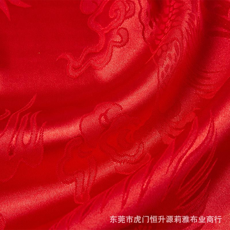 飞龙腾云提花面料 仿真丝弹力色丁提花面料