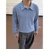 Otoño 2026 Nuevo Polo para Hombre de Lujo Ligero Retro con Media Cremallera Top con Textura Tejida Estampada de Cuadros de Diamante Tridimensional Holgado