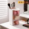 Tubo de Armazenamento de Cosméticos à Prova de Poeira para Mesa de Maquiagem Porta-Batom Algodão Esponjas de Maquiagem Pincéis de Maquiagem Caixa Organizadora Compartimentada
