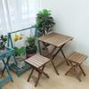 Ft mesa plegable de madera maciza combinación de mesa y silla para comedor de hogar para apartamento pequeño ocio balcón exterior instalación libre picnic rectangular