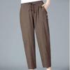 Pantalones casuales de algodón de cáñamo nuevos de algodón para mujer, primavera y otoño, pantalones Harlan sueltos de talla grande, pantalones ajustados de cintura alta, una generación de cabello
