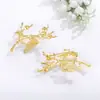 DIY acessórios de joalheria semi-acabados fabricantes de material atacado Broche de flor de galho de metal suporte vazio corsage outono e inverno