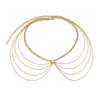 Cadena Dorada de Cintura con Borlas Multicapa Sencilla Sexy de Verano Transfronteriza Europea y Americana Joyería para Mujeres Accesorio de Cintura Corporal Cadena de Ropa Accesorio de Cintura