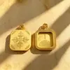 Estojo Thangka de Aço Titânio Atacado, Banhado a Ouro, Não Desbota, Pingente de Caixa Vazia Thangka Pintado à Mão, Caixa Gawu à Prova d'Água Dupla Face 2*2