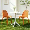 Silla de Comedor de Plástico Engrosada Hogar Nórdico Simple Casual Apilable Silla Especial para Tienda de Té con Leche Balcón Patio Exterior