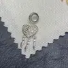 Pingente de Filtro dos Sonhos em Forma de Coração com Zircônia que Preserva a Cor Pulseira de Contas de Cristal Microperfuradas Acessórios para Joias DIY Contas