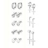 Amazon Fashion Nuevos Aretes de Zirconia Aretes Aretes Aretes Set Mancuerna Cruz Aretes Transfronterizos