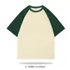 Camiseta de manga corta estilo americano Yupai personalizada, diseño impreso, para padres e hijos, estudiantes, corte holgado, moderna, raglán, personalización
