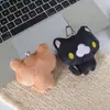 Gato Preto Fofo Coreano com Cauda Urso Marrom Macio Fofo Boneca de Pelúcia Pingente Figura Criativa de Alto Valor Presente Ornamento