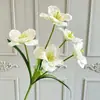 Nueva Flor Artificial de Tulipán Abierto de Cinco Cabezas Impresa en 3D Decoración para el Hogar Adorno para Sala de Estar Arreglo Floral para Bodas