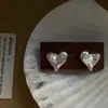 Pendientes Artísticos de Corazón con Textura Martillada a Mano, Aguja de Plata 925 para Mujer, Estilo Niche Exagerado, Elegantes, Versátiles, Pendientes Destacados