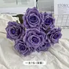 Flor de rosa flor de simulação flor realista plástico flor falsa buquê sala de estar mesa de jantar decorações ornamentos adereços de foto tecido de seda