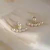 Brincos de Pérola Inspirados em Celebridades para Mulheres, Estilo Francês de Luxo Leve, Brincos de Tarraxa de Pérola de Uso Duplo, Acessórios de Orelha Ajustáveis Destacáveis