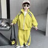 Conjunto coreano de primavera y otoño para niños Conjunto deportivo handsome de dos piezas para niños pequeños y niños pequeños Cortavientos de otoño Venta al por mayor de comercio exterior