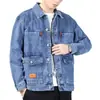 Nueva Chaqueta de Mezclilla para Hombre de Primavera y Otoño, Chaqueta de Trabajo Estilo Coreano Vintage y Elegante, Abrigo de Mezclilla Duradero para Trabajadores de Reparación de Automóviles