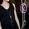Corrente de suéter outono e inverno 2022 longa com colar para roupas pingente feminino pingente simples versátil corrente osso de cobra coreana