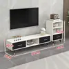 Mueble de TV retráctil moderno minimalista para salas de estar pequeñas, patas simples de madera maciza, mueble de TV de pie y mesa de centro