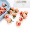 Rosa Simulação Pequeno Botão de Flor DIY Material de Flor Mini Pequeno Botão de Chá Corsage Chapéu de Palha Cartão de Cabelo Flor Decorativa