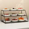 Estante multicapa para preparación de alimentos para restaurantes, estante de almacenamiento para platos y utensilios, solución de almacenamiento para encimeras de restaurante