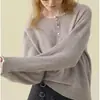 Suéter de punto para mujer con ribete de encaje estilo francés, para otoño e invierno, con un diseño casual que estiliza y es suave, adecuado como top de capa base