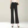 Pantalones de traje ligeramente acampanados para mujer, Nueva colección Otoño 2026, Pantalones cropped estilo cola de pez adelgazantes de cintura alta para mujeres petite, Elegantes pantalones de campana