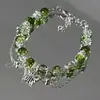 Pulsera de Cristal Mariposa Verde para Mujer Estilo Lujo Ligero Diseño Original Pulsera con Cuentas de Cristal Joyería
