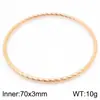 Joias de Aço Inoxidável Pulseira Empilhável Torcida Moderna Padrão Torcido de Aço Titânio Moda Acessório de Pulseira Diâmetro Interno 68*3mm