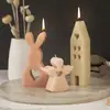 Moldes de Silicona para Casa de Conejos Grande y Pequeña, Moldes para Adornos de Yeso de Corazón y Ángel, Moldes de Resina de Pascua al por Mayor