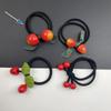 Lazo Rojo Cereza para el Cabello, Alta Elasticidad, Cuerda para el Cabello Duradera, Goma para Cola de Caballo, Accesorio para el Cabello