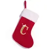 Transfronteiriço Novo Produto Natal Vermelho Fofo Letras Meias de Natal Chapéu de Natal Meias Bordadas Pingente Decorações de Meias de Natal