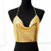 Europeia e americana mulheres cross-border novo metal lantejoulas sling festa boate festival de música sexy hot girl metal top para mulheres