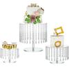 Mesa de Postres de Boda Combinación de Soporte para Pasteles Traje Estilo Europeo Cristal Acrílico Plato para Pasteles Bandeja para Repostería Péndulo Decorativo