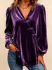 2026 Ropa Europea y Americana Transfronteriza para Mujer Sitio Independiente de Amazon Moda Casual Camisa de Manga Larga Top con Cuello en V