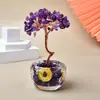 Adorno de Árbol de Dinero de Cristal para Decoración de Escritorio en Casa y Oficina, Frasco de Vidrio con Fragmentos de Cristal, Árbol de la Fortuna Regalo