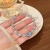 Pulsera de Hilo con Cuentas de Plata Rota y Piedra Ojo de Gato para Niñas, Lujo Ligero, Gama Alta, Temperamento, Pulsera Apilable, La Más Fácil de Combinar y Accesorios de Mano Populares